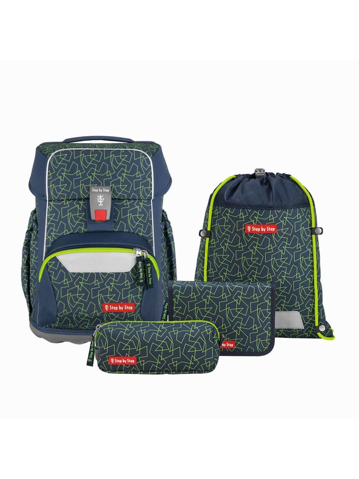 

Набор школьных сумок Step by Step BASIS «Зеленый геометрический узор», 4 предмета