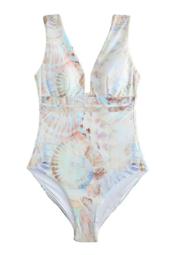 Купальник next с глубоким вырезом и эффектом утягивания живота Next, Pastel Blue Shell