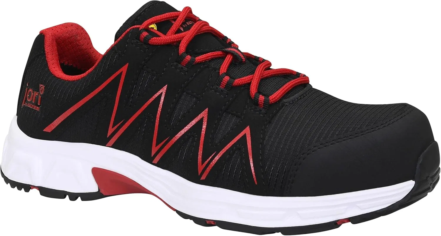 ELTEN Защитная обувь JORI jo_Speedy Black-Red Low ESD S3 для мужчин и женщин, текстиль, пластиковый носок (легче стального), легкая, спортивная