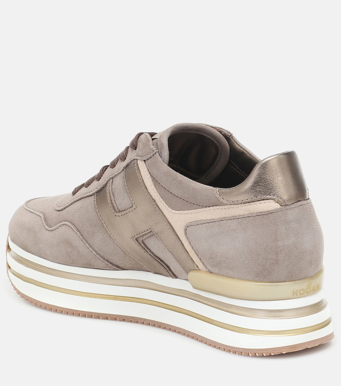 Кроссовки миди из кожи на платформе Hogan, Pallude — фото 2