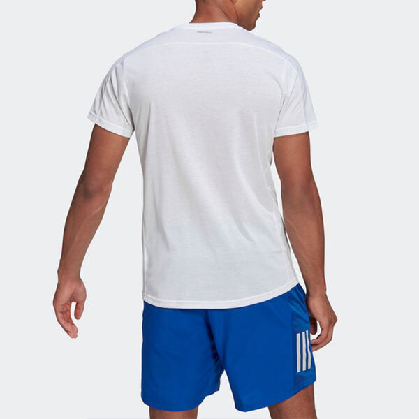 Футболка adidas Run Logo Tee M Logo Printing Round Neck Short Sleeve White, белый — фото 3