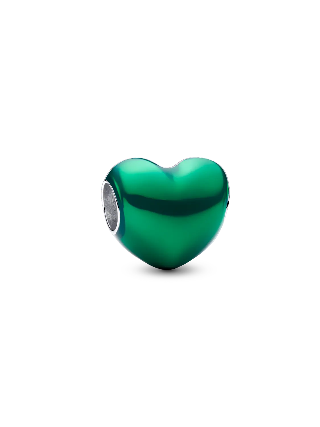 

Подвеска в виде металлического зеленого сердца Pandora, серебро 925 пробы