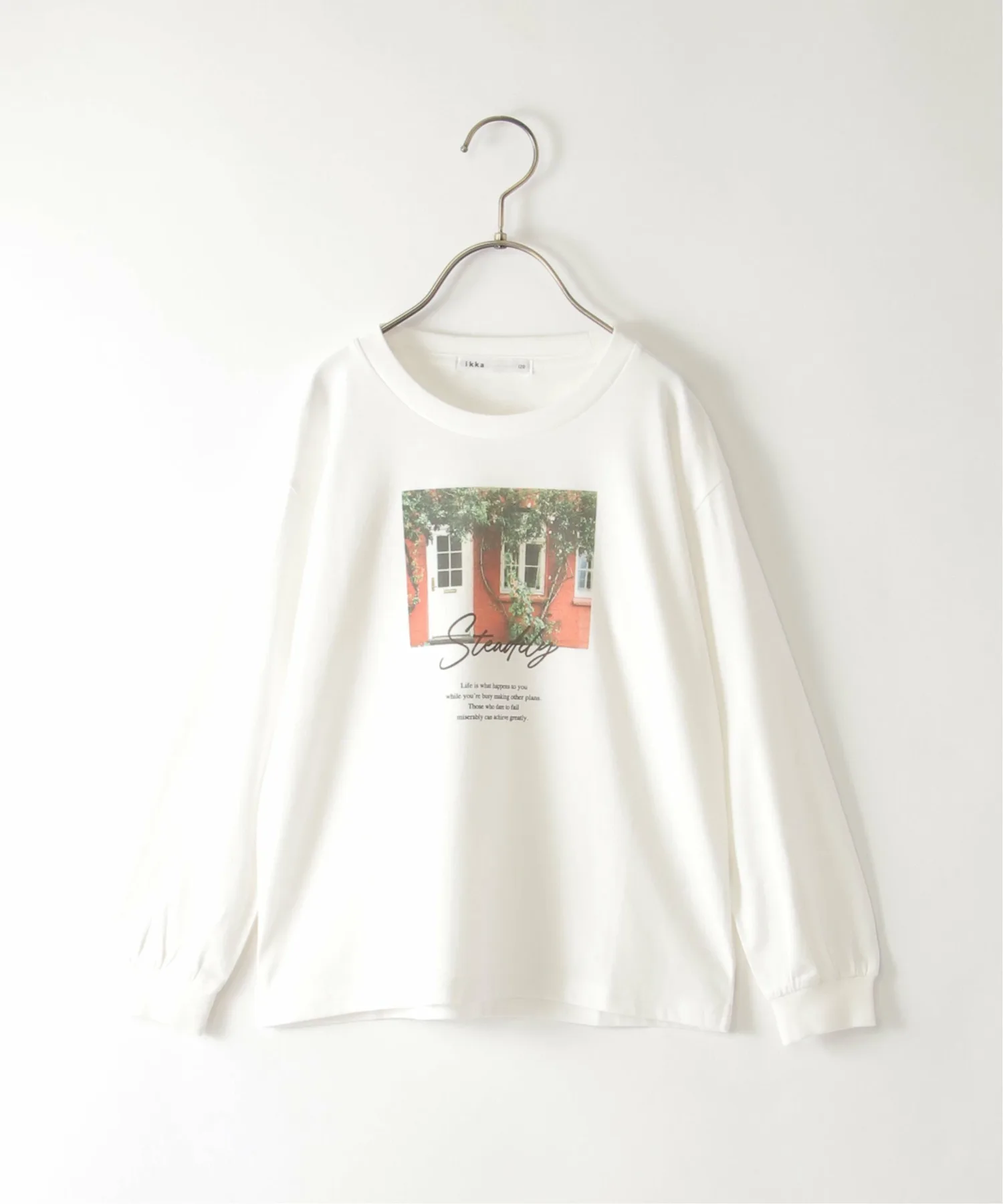 Длинная футболка с фотопринтом (120-160 см) Ikka, off white — фото 2