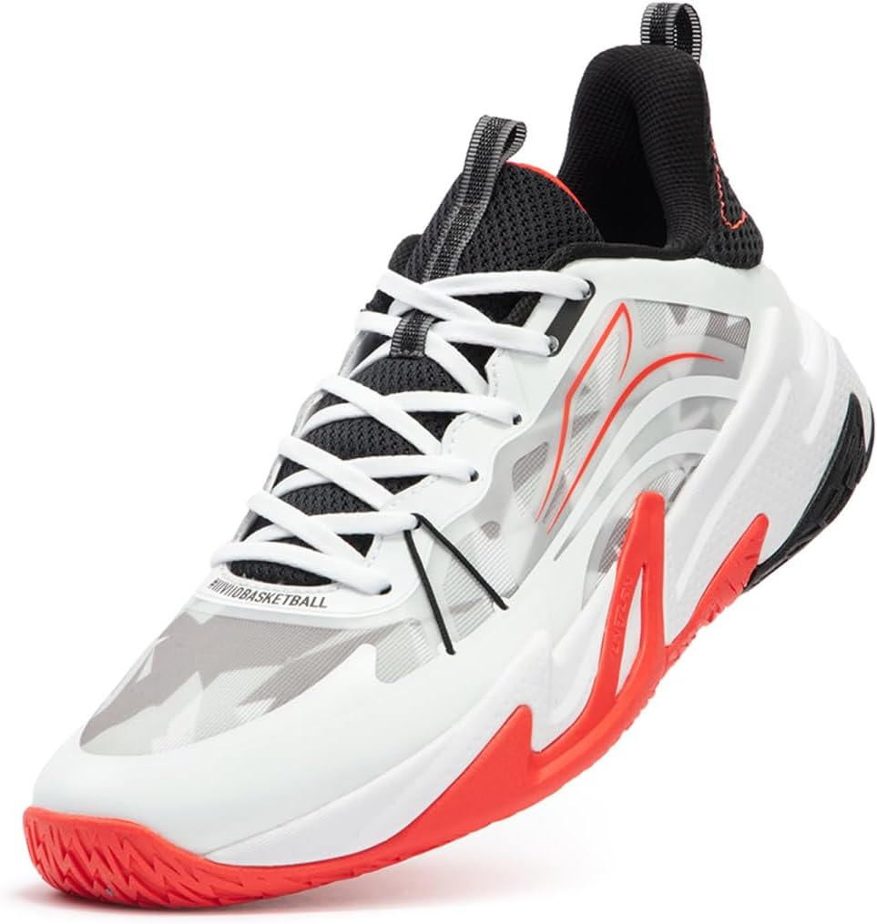 

Баскетбольные кроссовки 361 Sharp Blade для мужчин, высокие, дышащие, для улицы, с амортизацией, противоскользящие, для тренировок, для подростков и взрослых, мужские кроссовки для баскетбола 361°, белый/красный