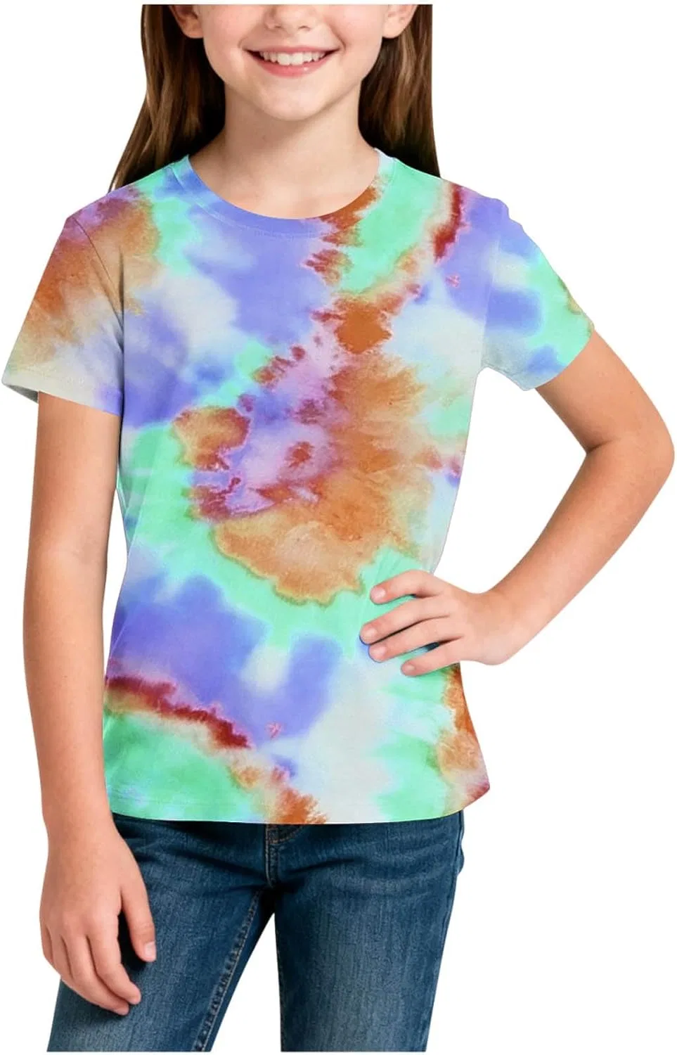 Футболка с tie-dye принтом Zzalalana, оранжевая — фото 2