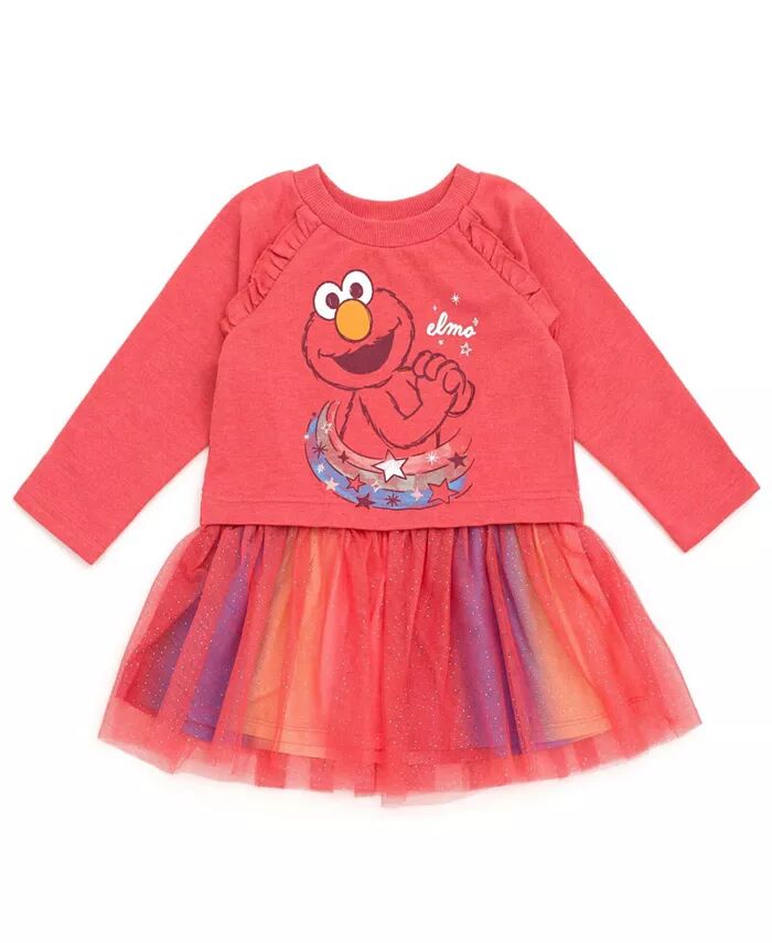 

Платье Elmo French Terry для девочек-малышей Sesame Street, красный