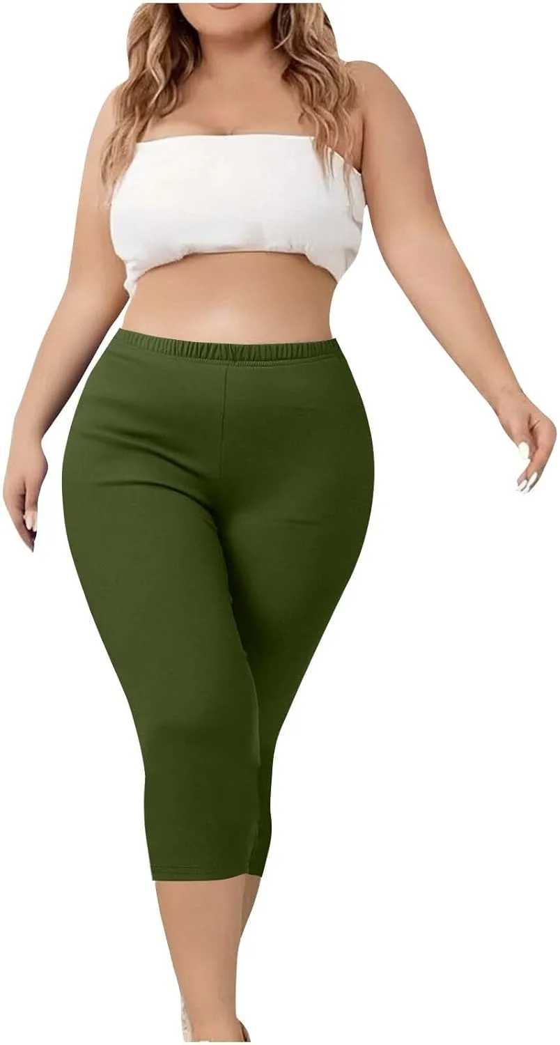 Капри для женщин Plus Size, Stretch, High Waisted — фото 2