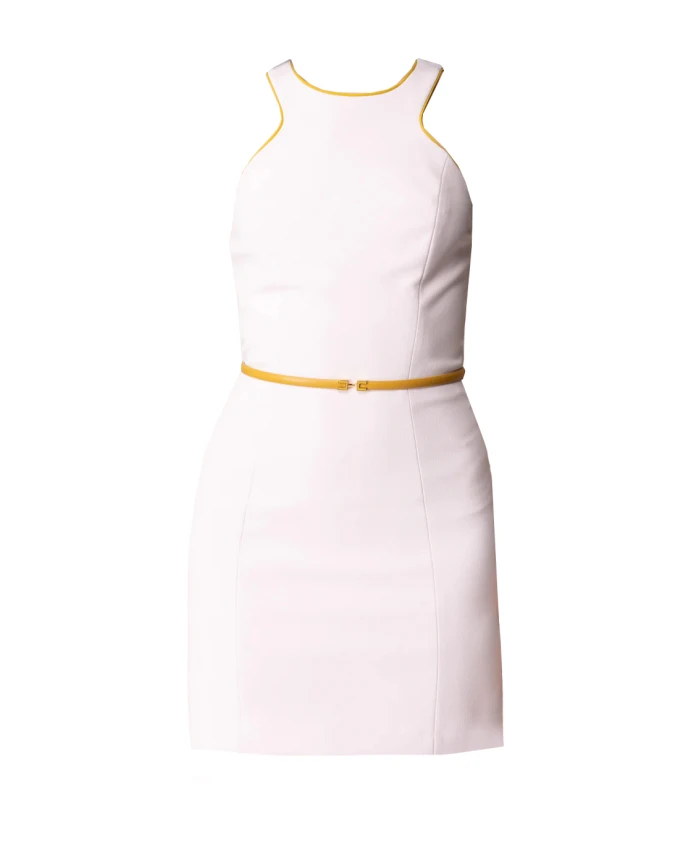 

Атласное платье с эмалированным логотипом Elisabetta Franchi, розовый