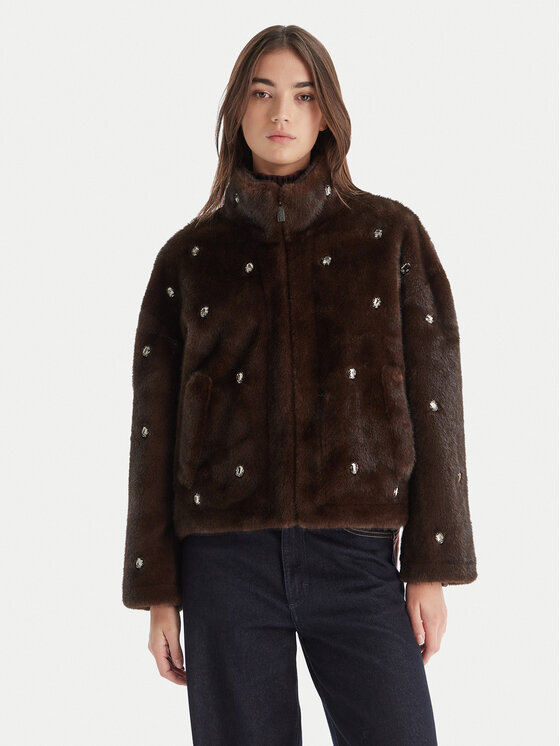 

Меховое пальто regular fit TF0047 Vicolo, коричневый