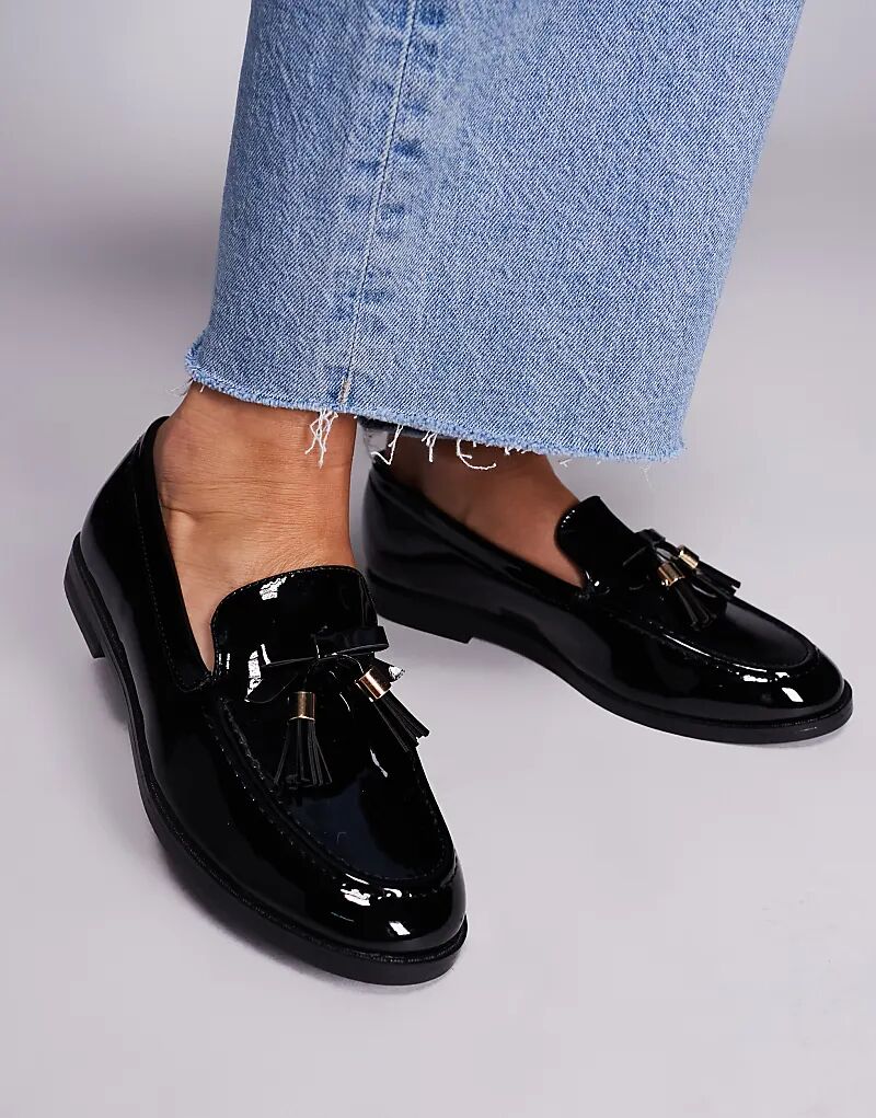 Лоферы River Island с кисточками из черного лака — фото 3
