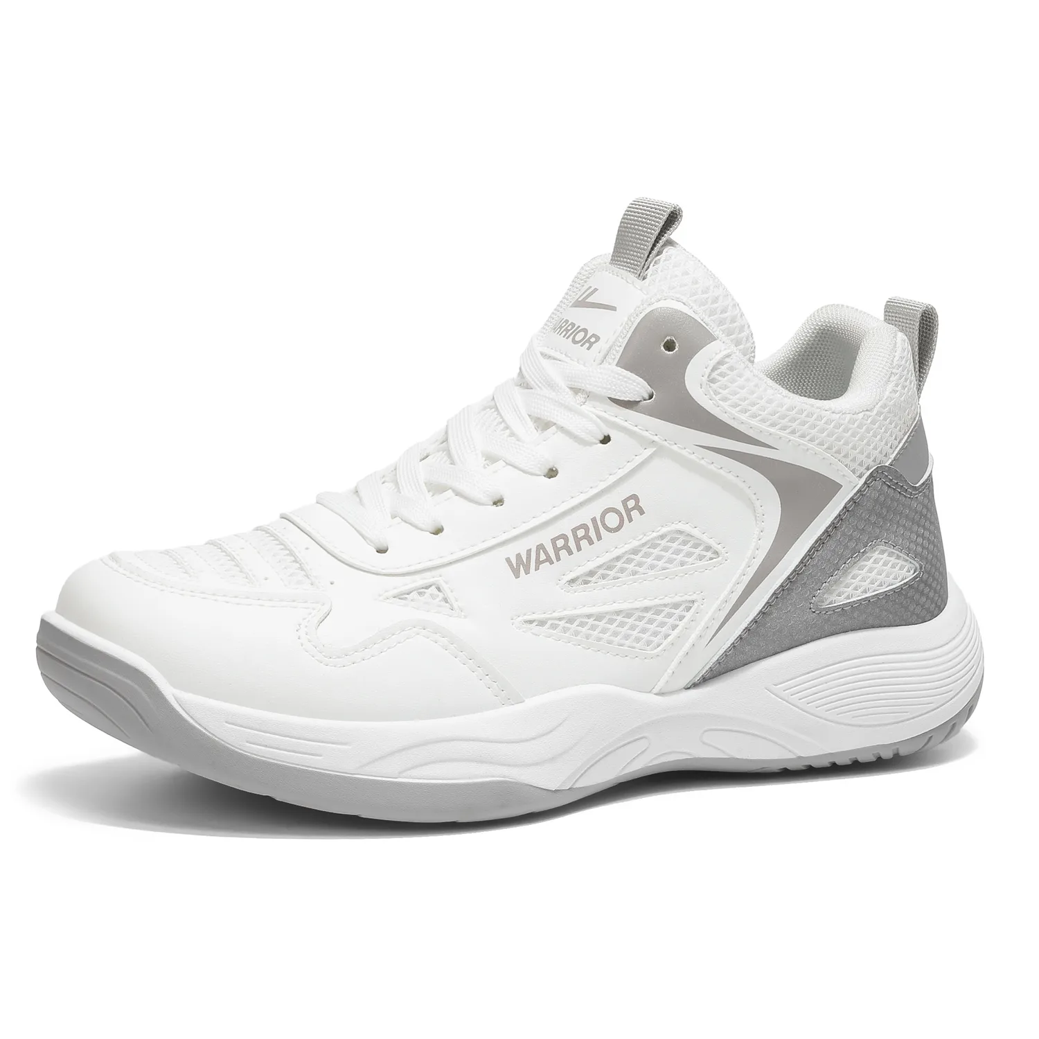 Кроссовки для бадминтона мужские low top с амортизацией WARRIOR, белый/серый — фото 4