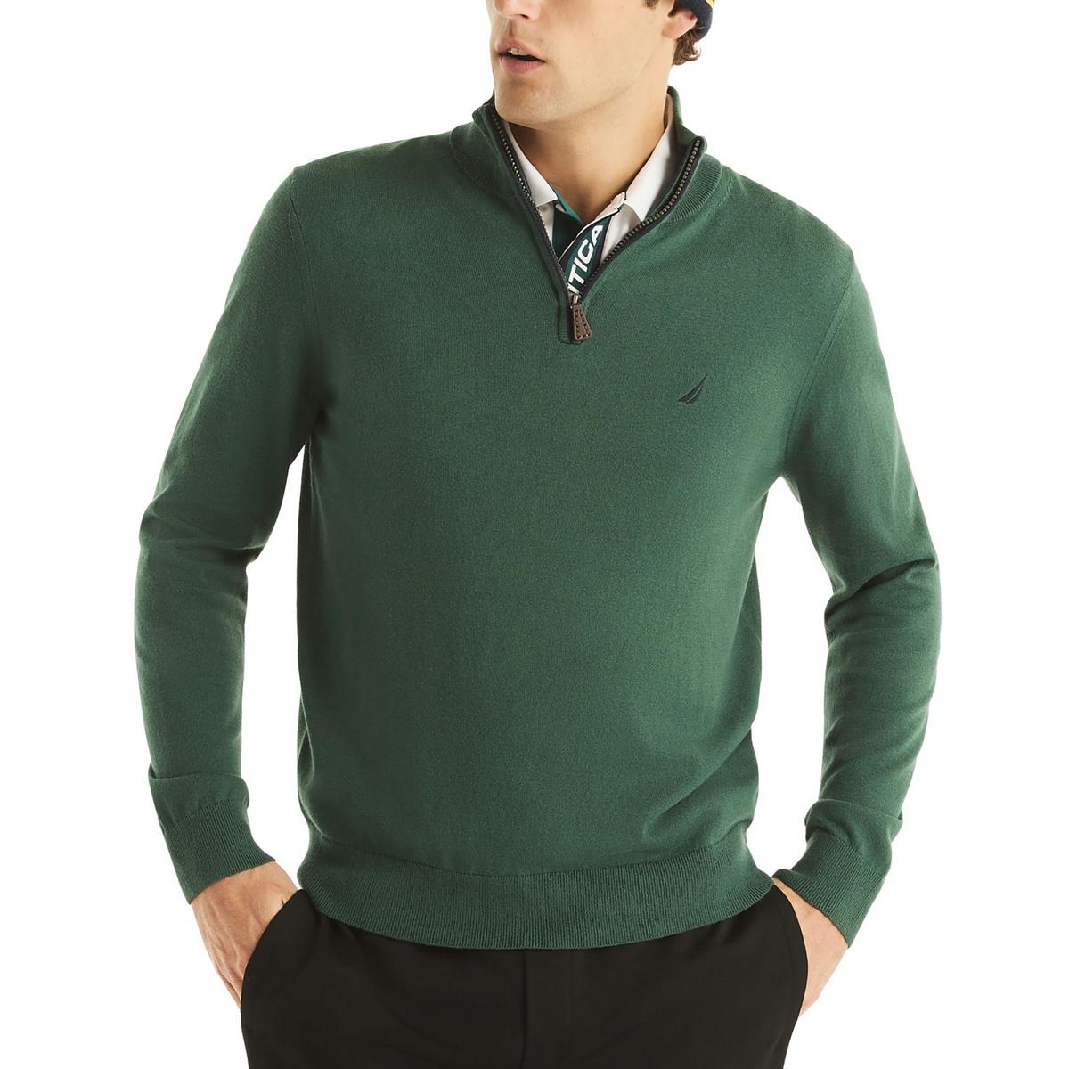 

Мужской вязаный свитер с логотипом Nautica, цвет rainforest green