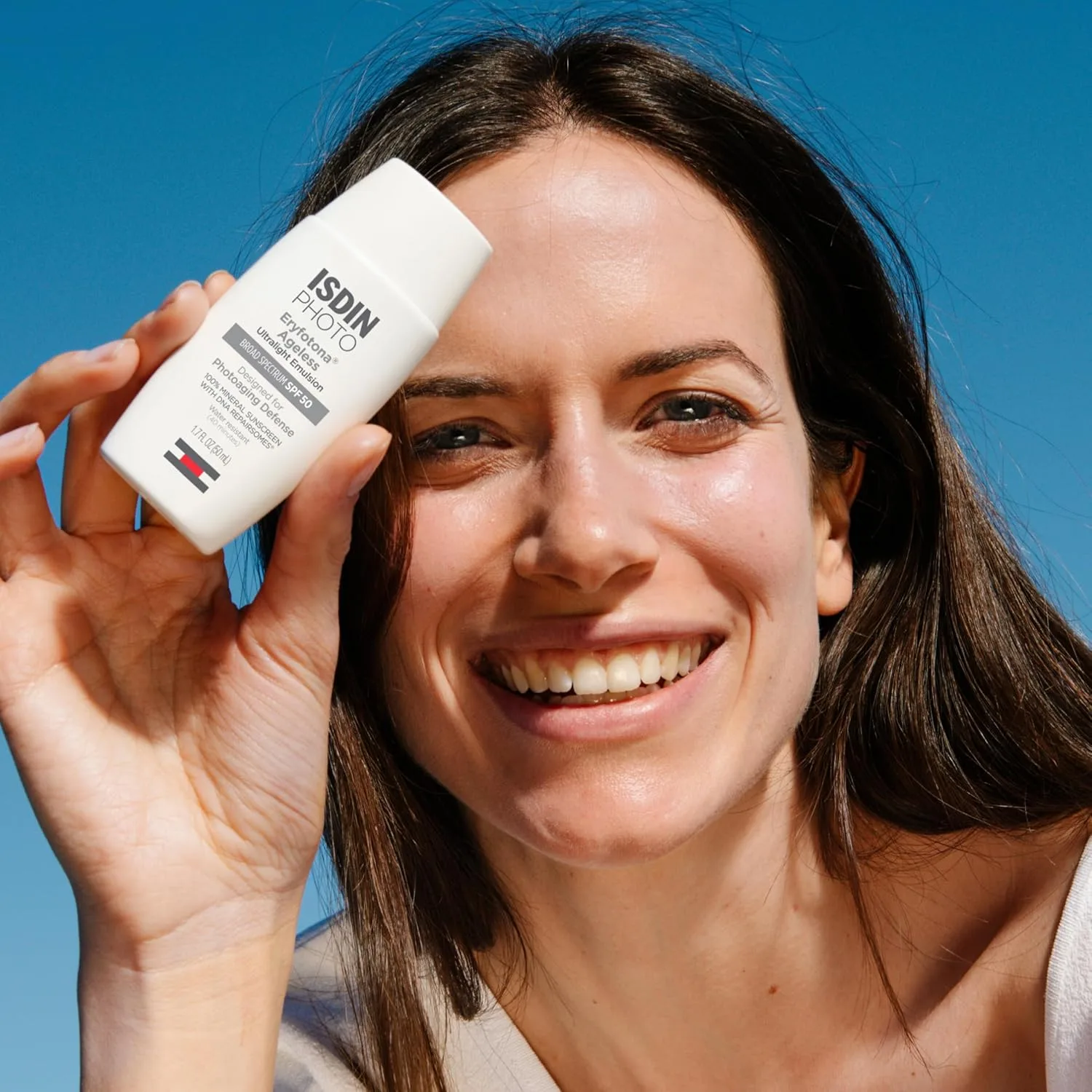 ISDIN Eryfotona Ageless тонированный минеральный солнцезащитный крем для лица SPF 50 с оксидом цинка, DNA Repairsomes и витамином E, универсальный оттенок 50 мл (2 шт.) — фото 2