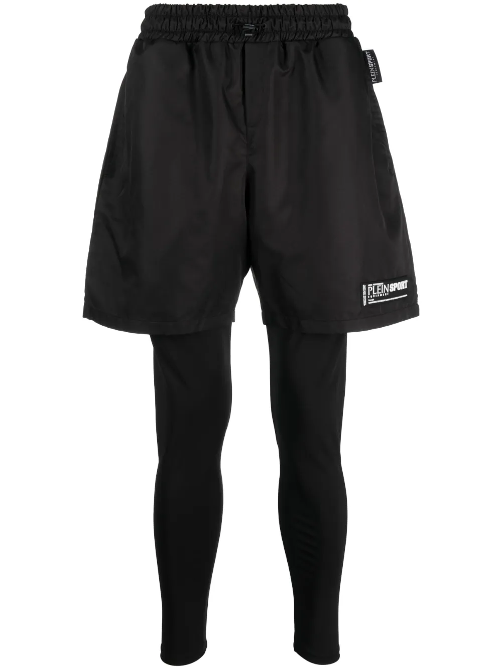 

Многослойные спортивные шорты Plein Sport, черный