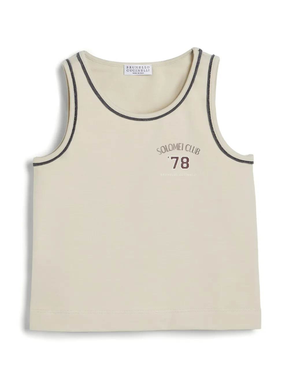 

Топ без рукавов с декором Monili Brunello Cucinelli Kids, белый
