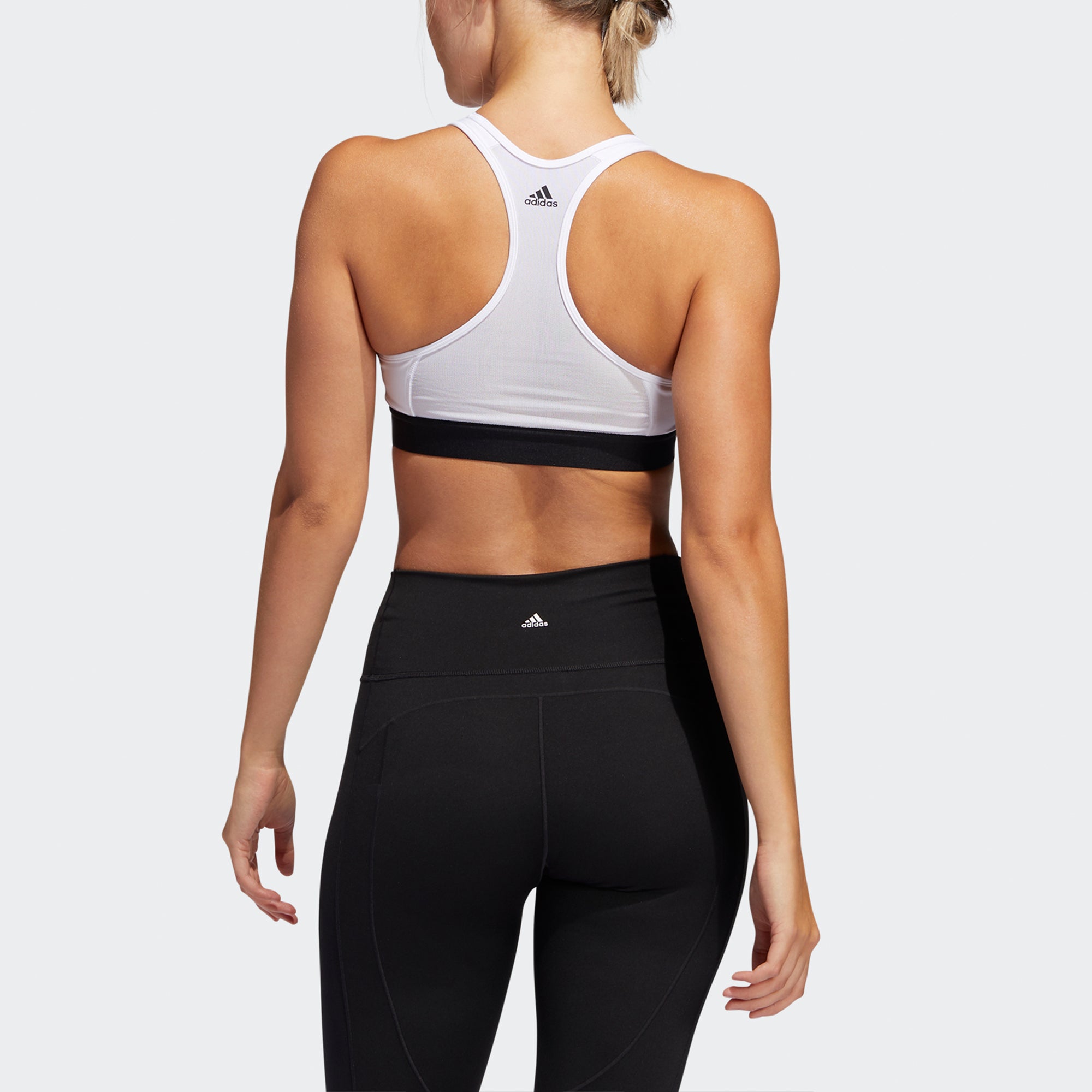 (WMNS) Бюстгальтер Adidas Don't Rest Alphaskin Padded Bra 'White Black' — фото 4