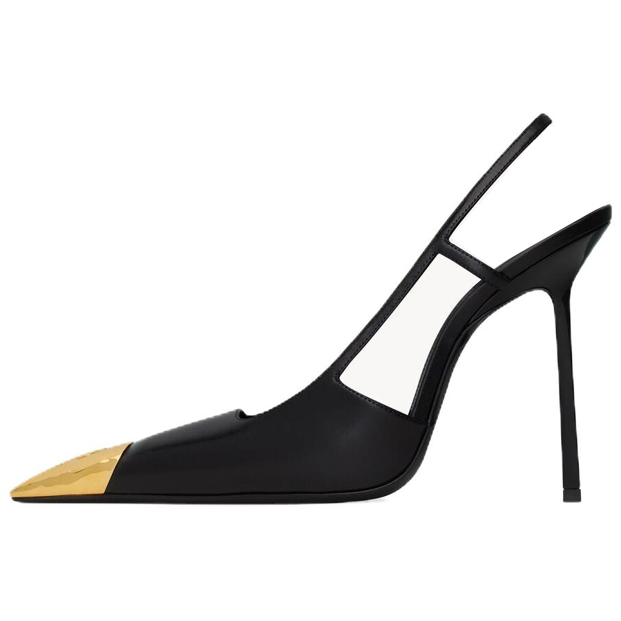 Жанна Сланцы на Каблуке SAINT LAURENT, Черный