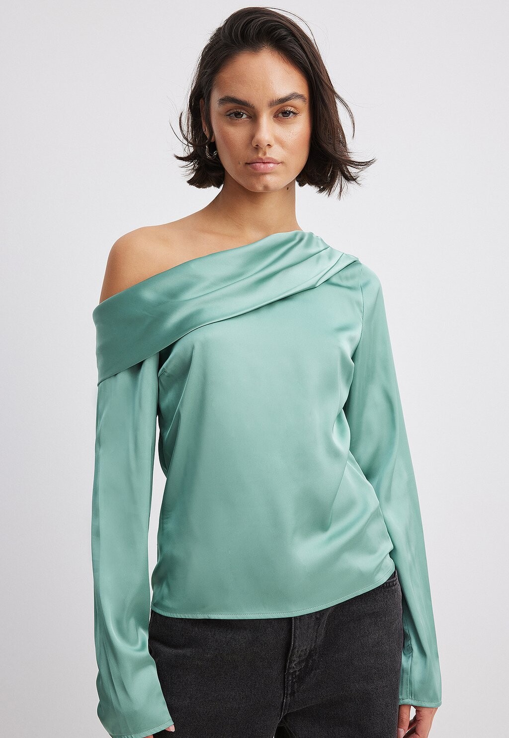 

Блуза DRAPIERTES ONE-SHOULDER NA-KD, цвет teal