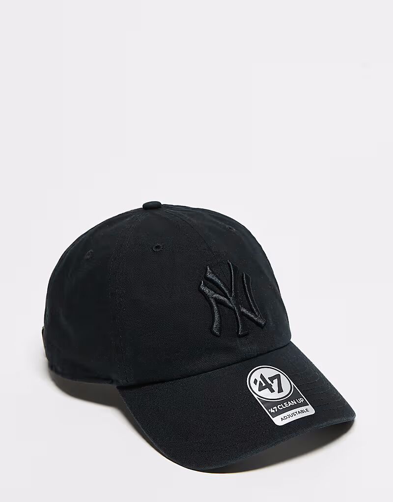 

47 Brand тональная бейсболка NY Yankees clean up черного цвета
