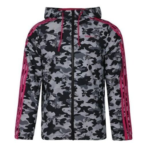 

Куртка neo m radio w wb camouflage hooded sports jacket black Adidas, черный