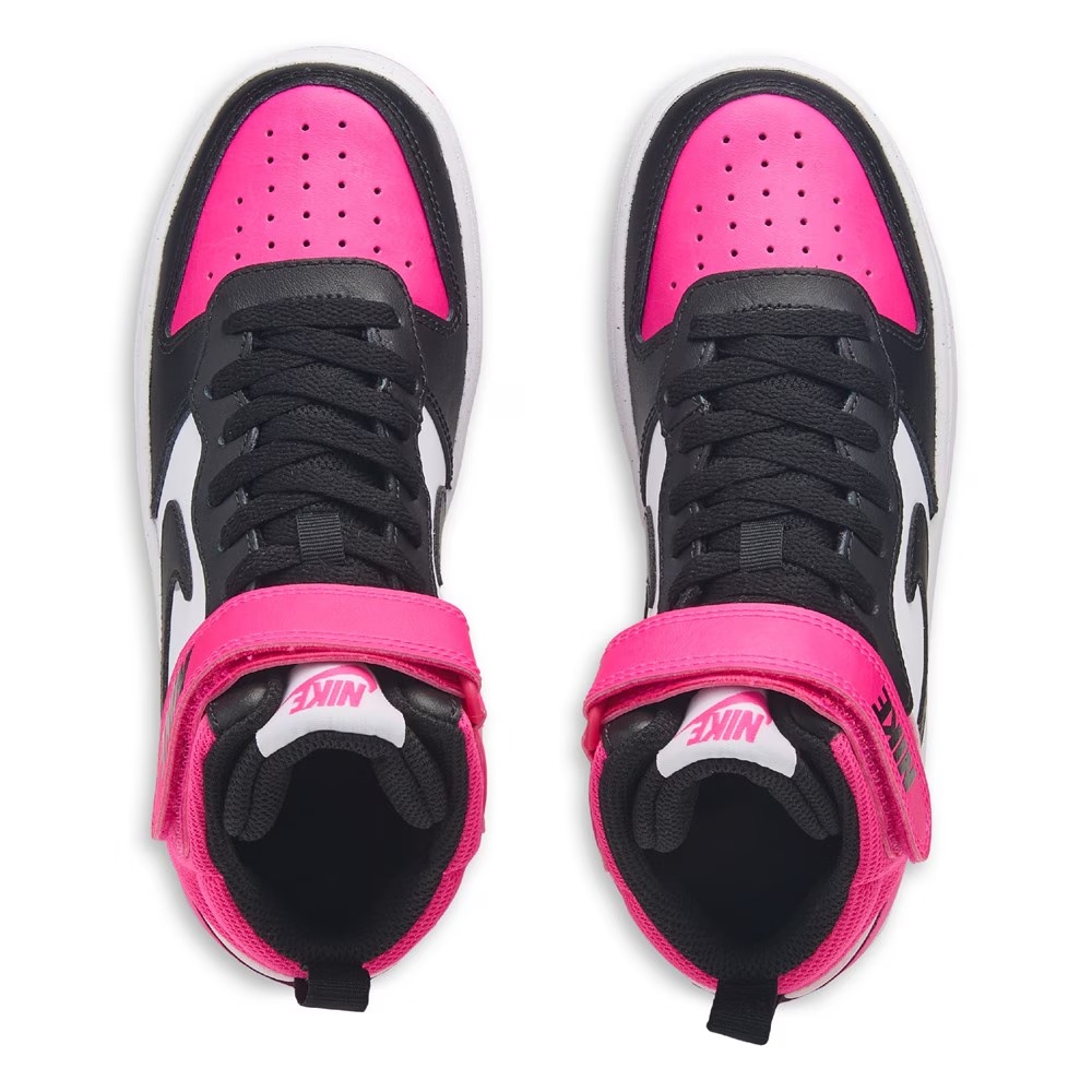Детские высокие кроссовки Nike Court Borough Mid 2 для подростков, white/black/pink — фото 4