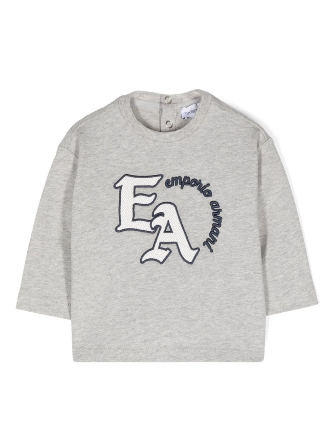 

Emporio Armani Kids меланжевая футболка с вышитым логотипом, серый