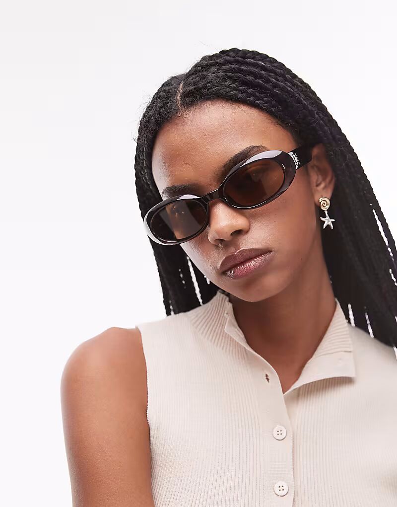 

Солнцезащитные очки Le Specs work it с поляризованными овальными линзами шоколадно-коричневого цвета
