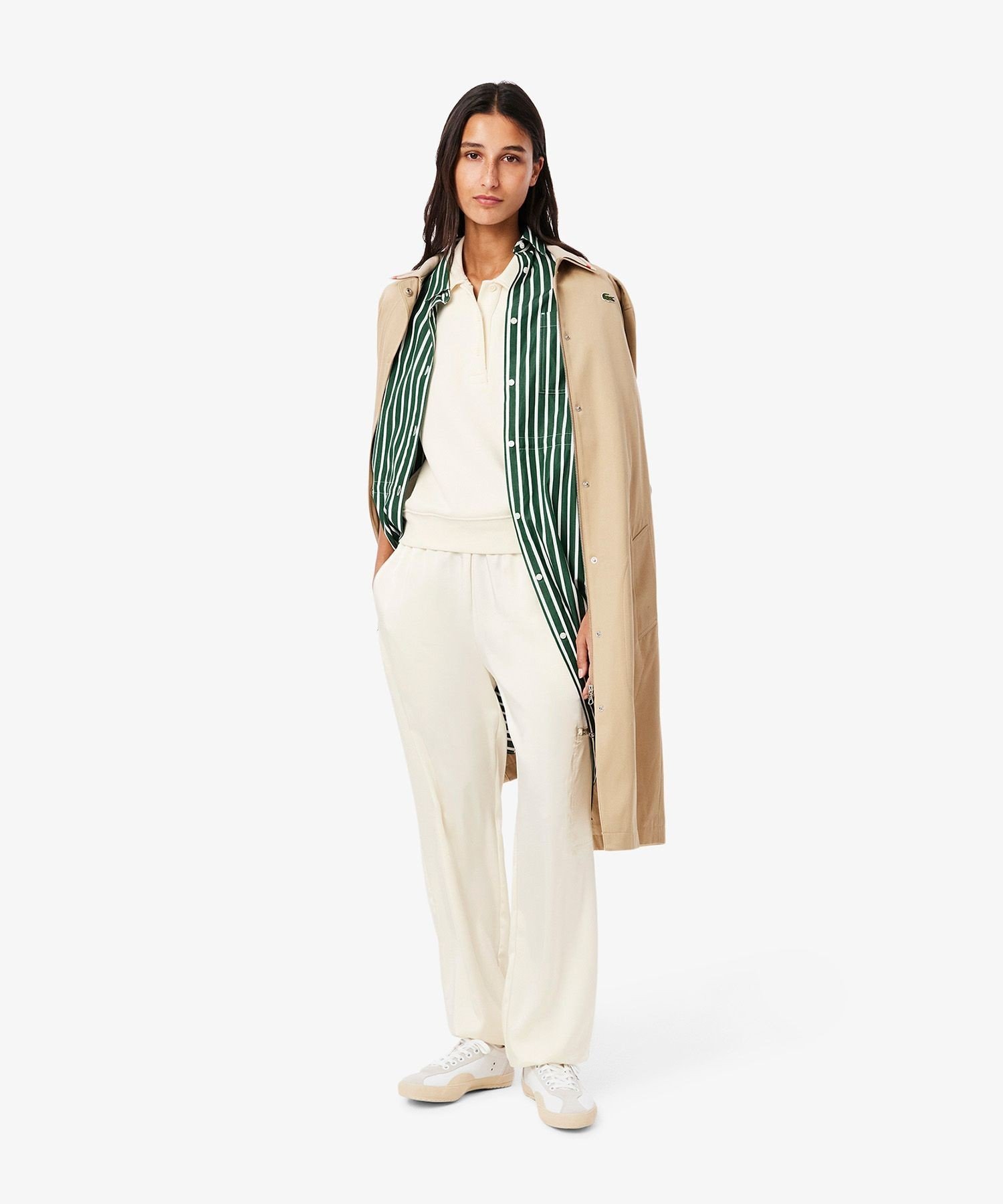 Спортивные брюки Lacoste Silky Face, off white — фото 3