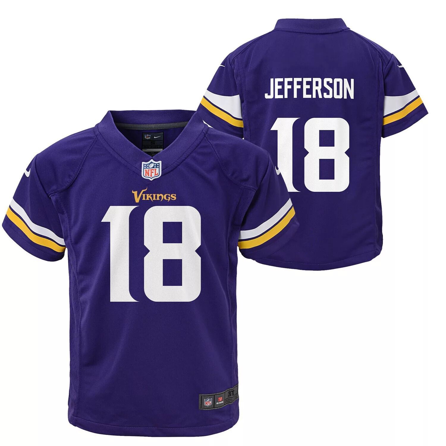 Джерси Nike Justin Jefferson Purple Minnesota Vikings для дошкольников Nike