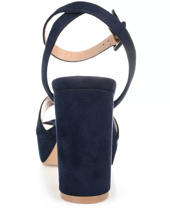 Женские босоножки Nairri на платформе с блочным каблуком Journee Collection, синий — фото 3