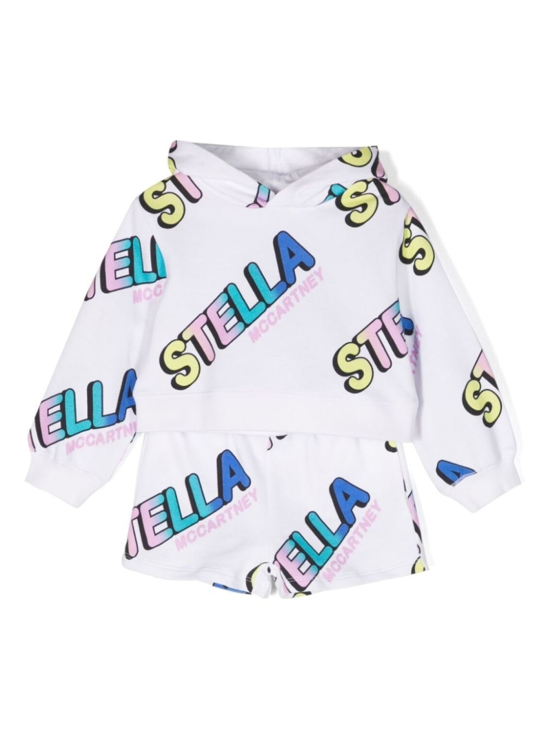

Stella McCartney Kids комплект из худи и спортивных шортов с логотипом, белый