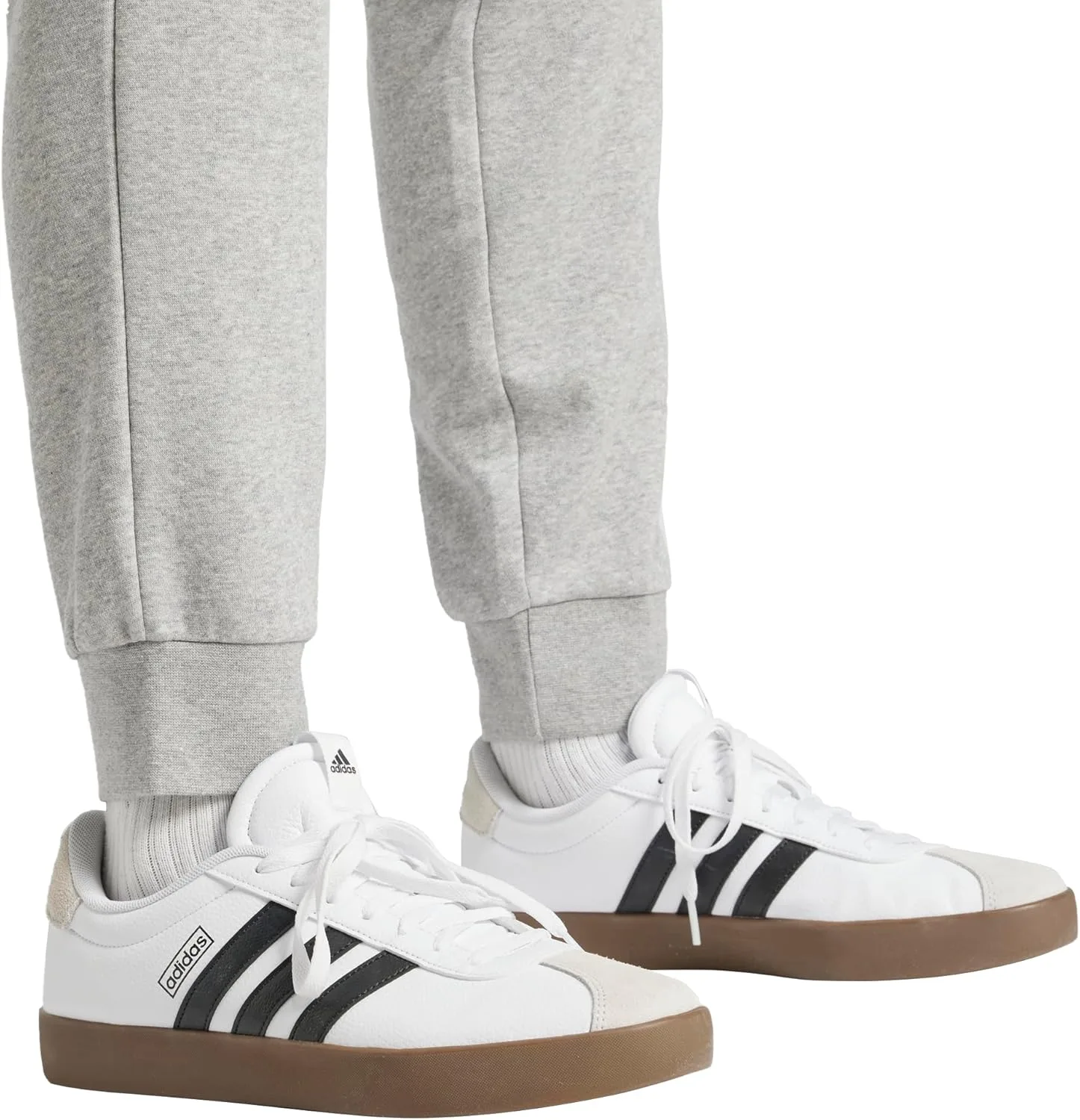 Мужские спортивные брюки Adidas Essentials Feel Cozy из флиса, серый/черный — фото 4