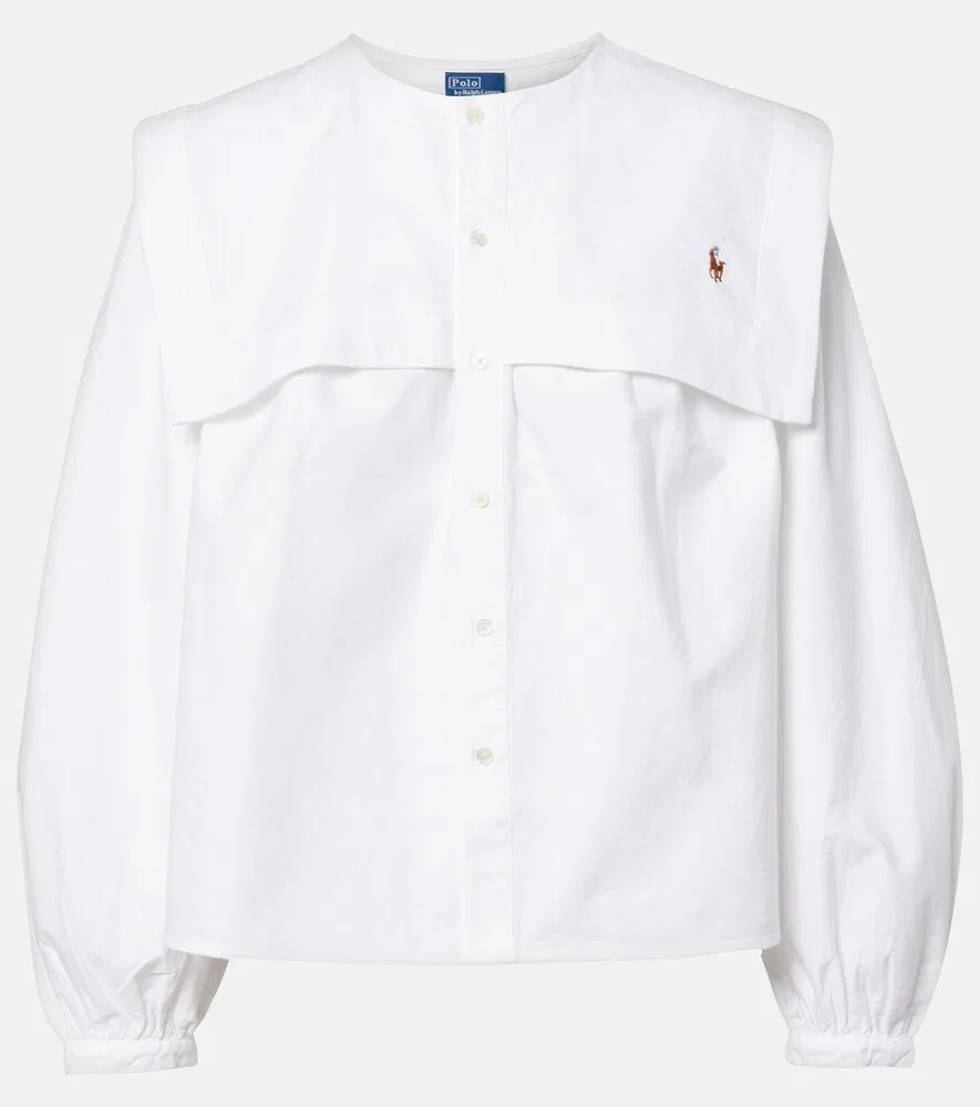 Хлопковая рубашка Оксфорд Polo Ralph Lauren, белый