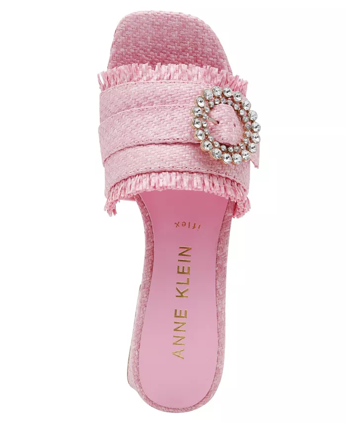 Женские босоножки Nahla на устойчивом каблуке с декоративной пряжкой Anne Klein, розовый — фото 4