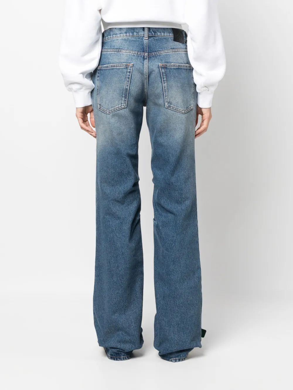 Расклешенные джинсы с заниженной талией OFF-WHITE, синий — фото 4