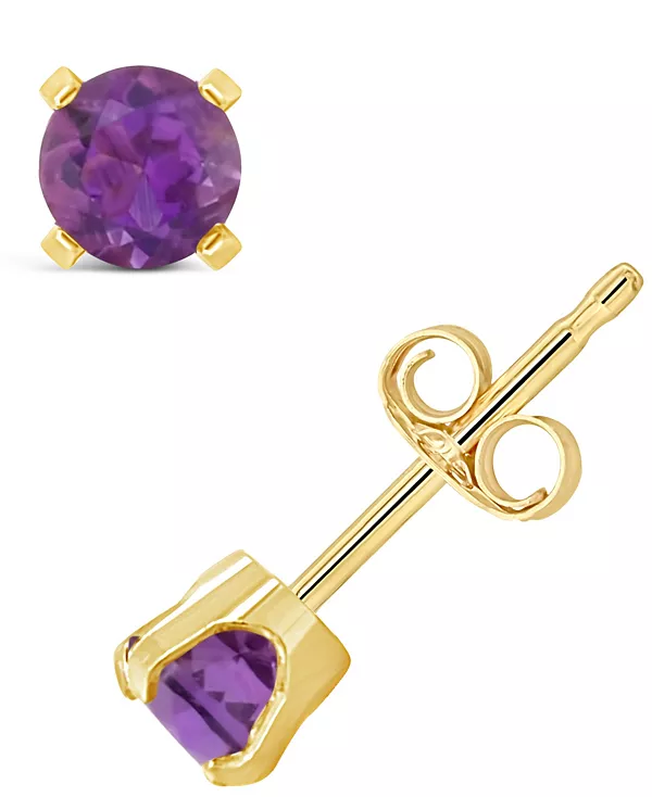 

Серьги-Гвоздики с драгоценными камнями из 14-каратного желтого золота Macy'S, amethyst