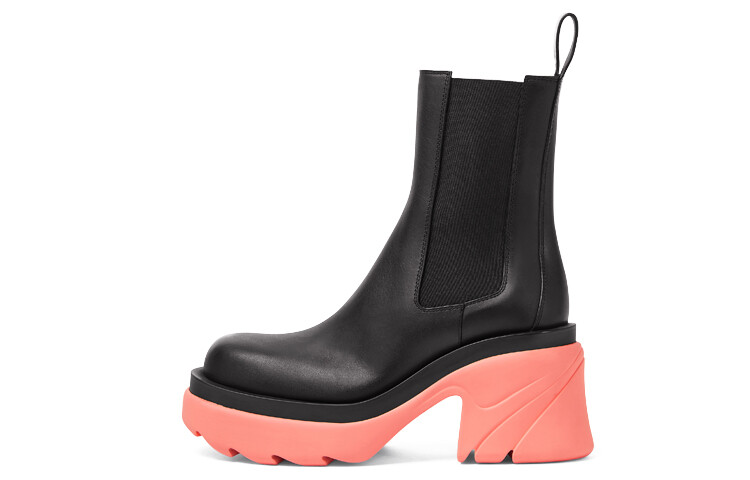 Женские ботинки челси Bottega Veneta Flash, черный/розовый