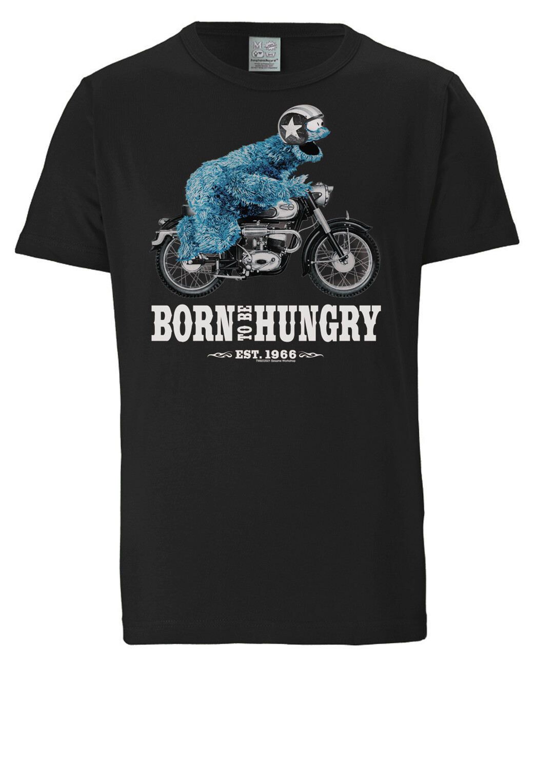 

Футболка Logoshirt Sesamstraße Krümelmonster Motorrad, черный