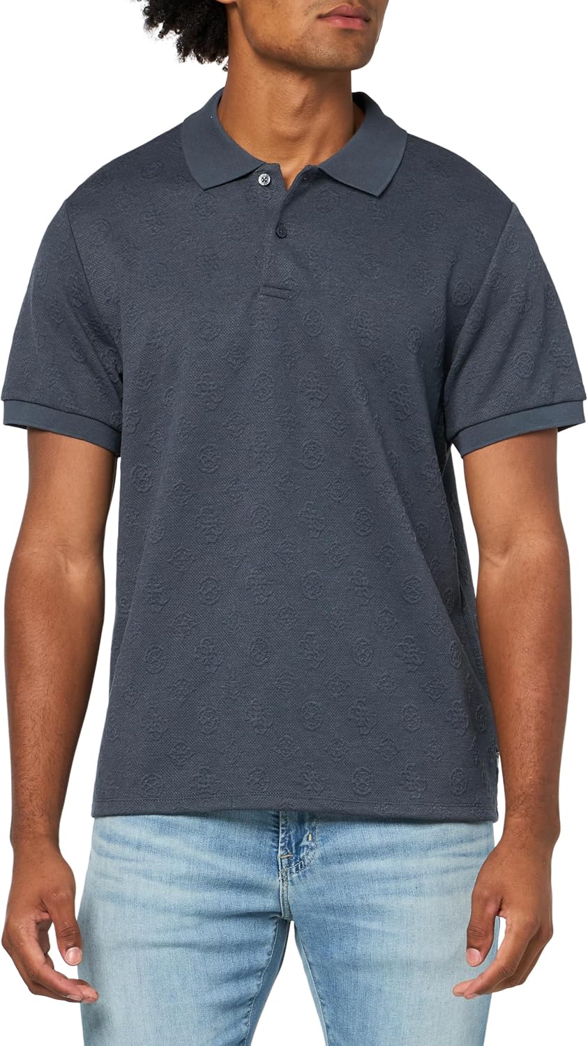 

Мужское поло GUESS с коротким рукавом и жаккардовым принтом пиона, Grey Shadow Blue, Серый, Мужское поло GUESS с коротким рукавом и жаккардовым принтом пиона, Grey Shadow Blue