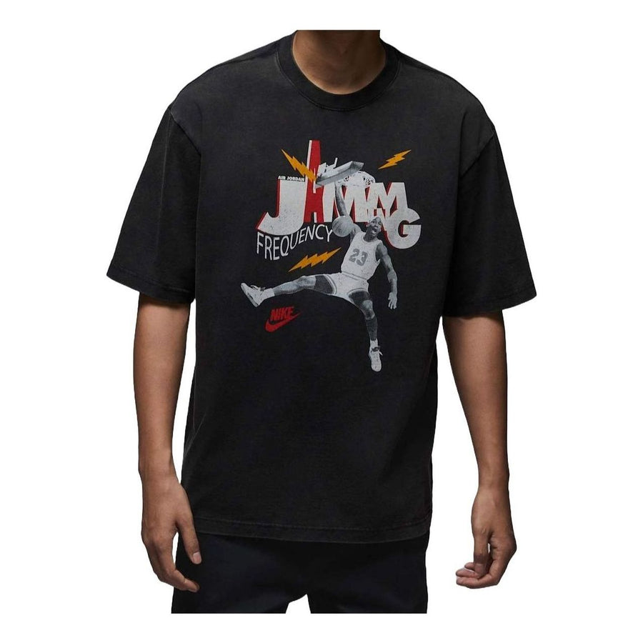 

Футболка Nike x Jordan Brand T-Shirt Asia Sizing 'Black White', черный