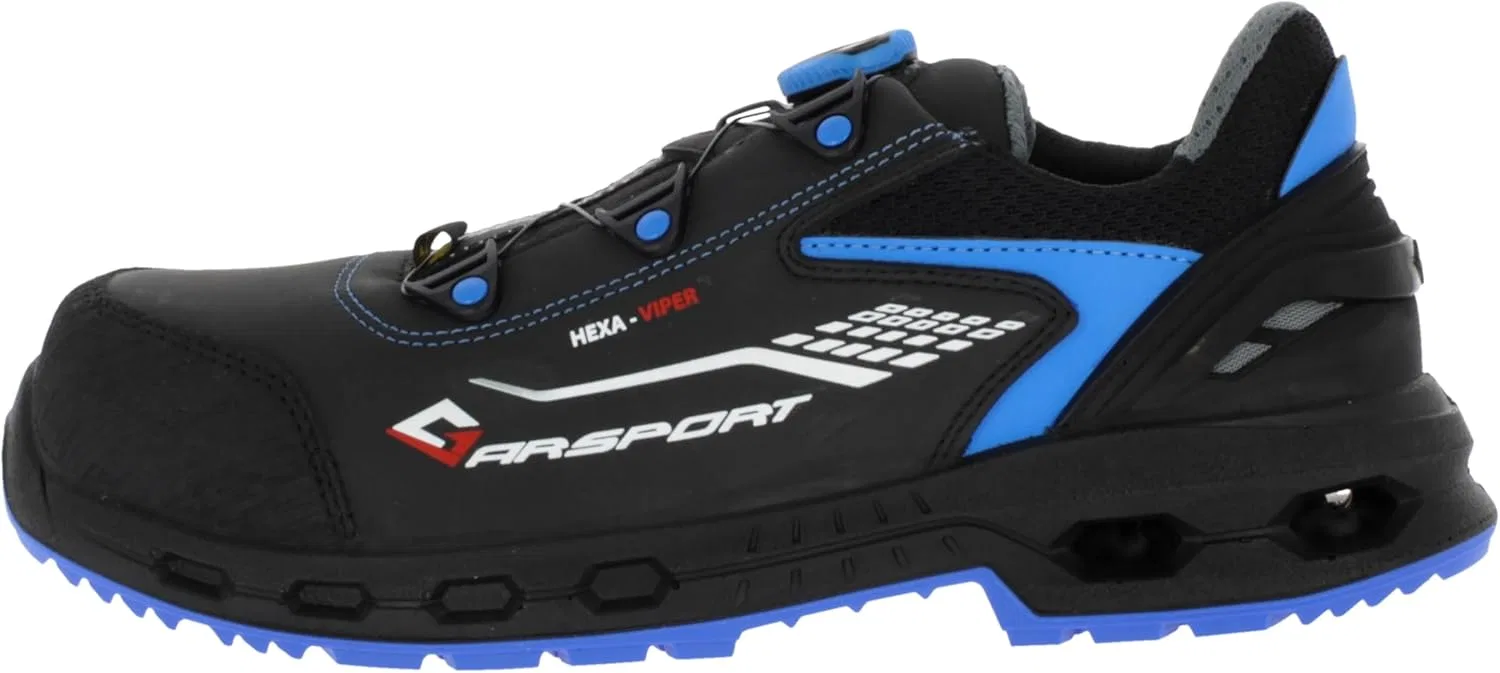 Защитные рабочие ботинки Garsport Hexa-Viper Low Boa E3 S3S ESD, легкие и удобные, с нескользящей подошвой, Nero Royal — фото 2