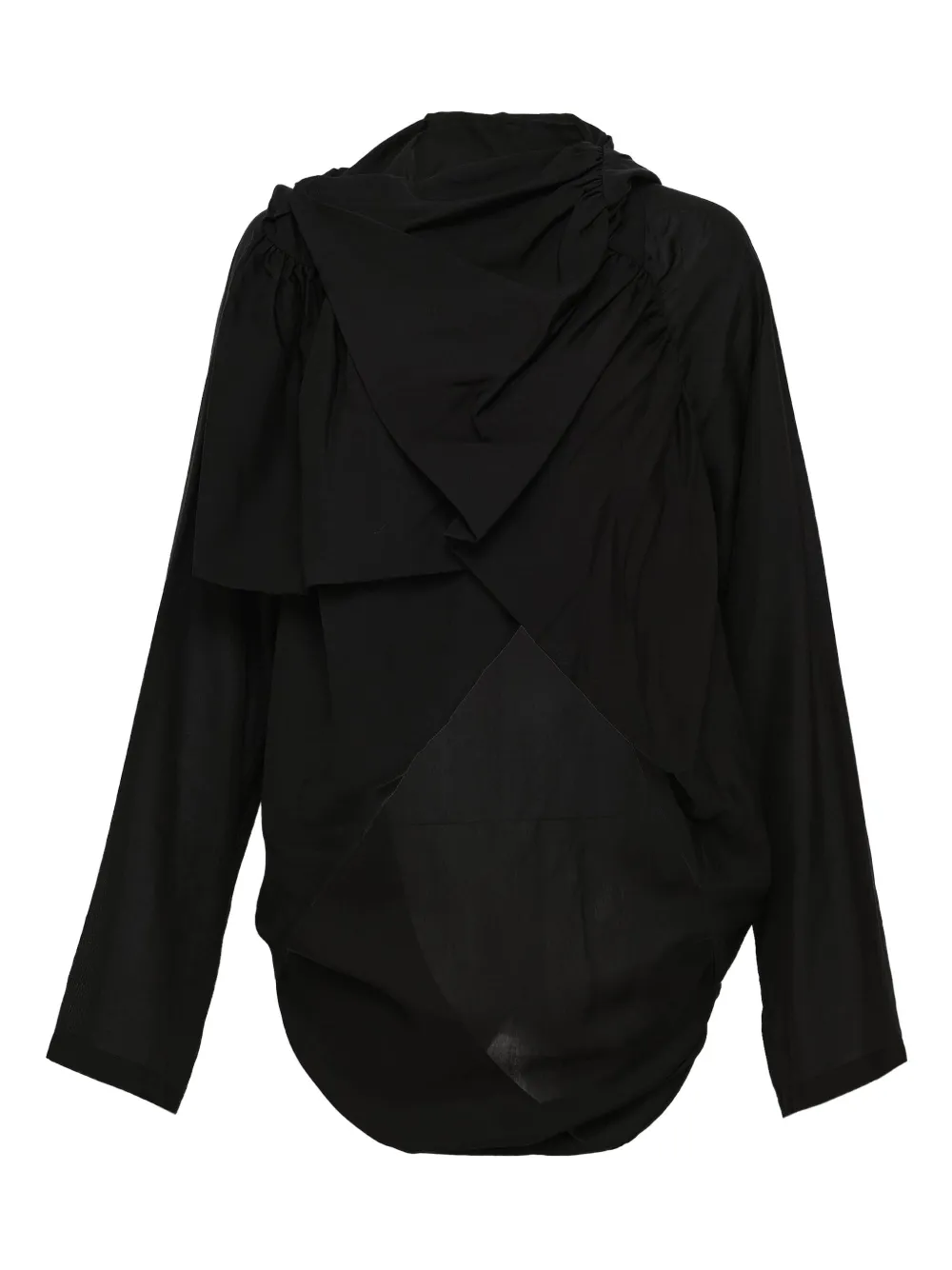 

Драпированная куртка с капюшоном Yohji Yamamoto, черный