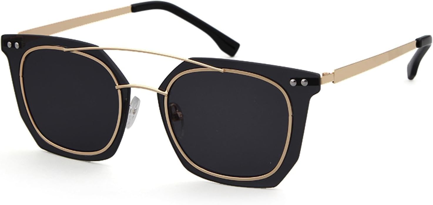 

Розовые ретро-солнцезащитные очки «кошачий глаз» в металлической оправе, мужские и женские, с двойной заклепкой на переносице, солнцезащитные очки с защитой от УФ-излучения UV400 WNCKSQ, C1 Black