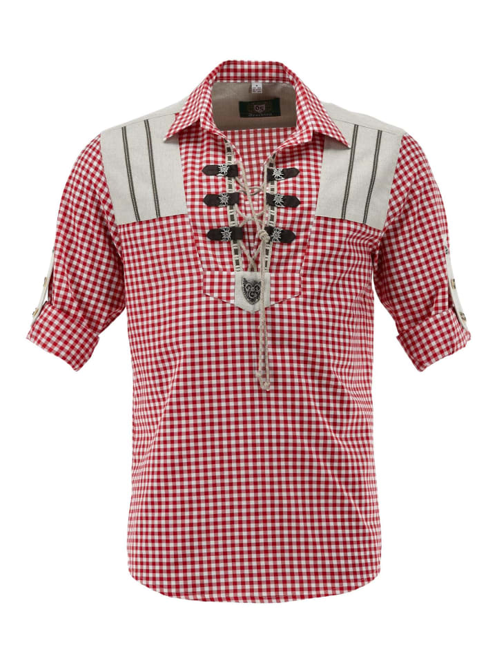 

Традиционная рубашка пируви средне-красного цвета OS-Trachten