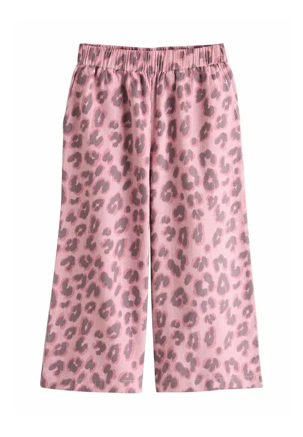 Брюки Next Regular fit pullon wide leg, розовый анималистичный принт