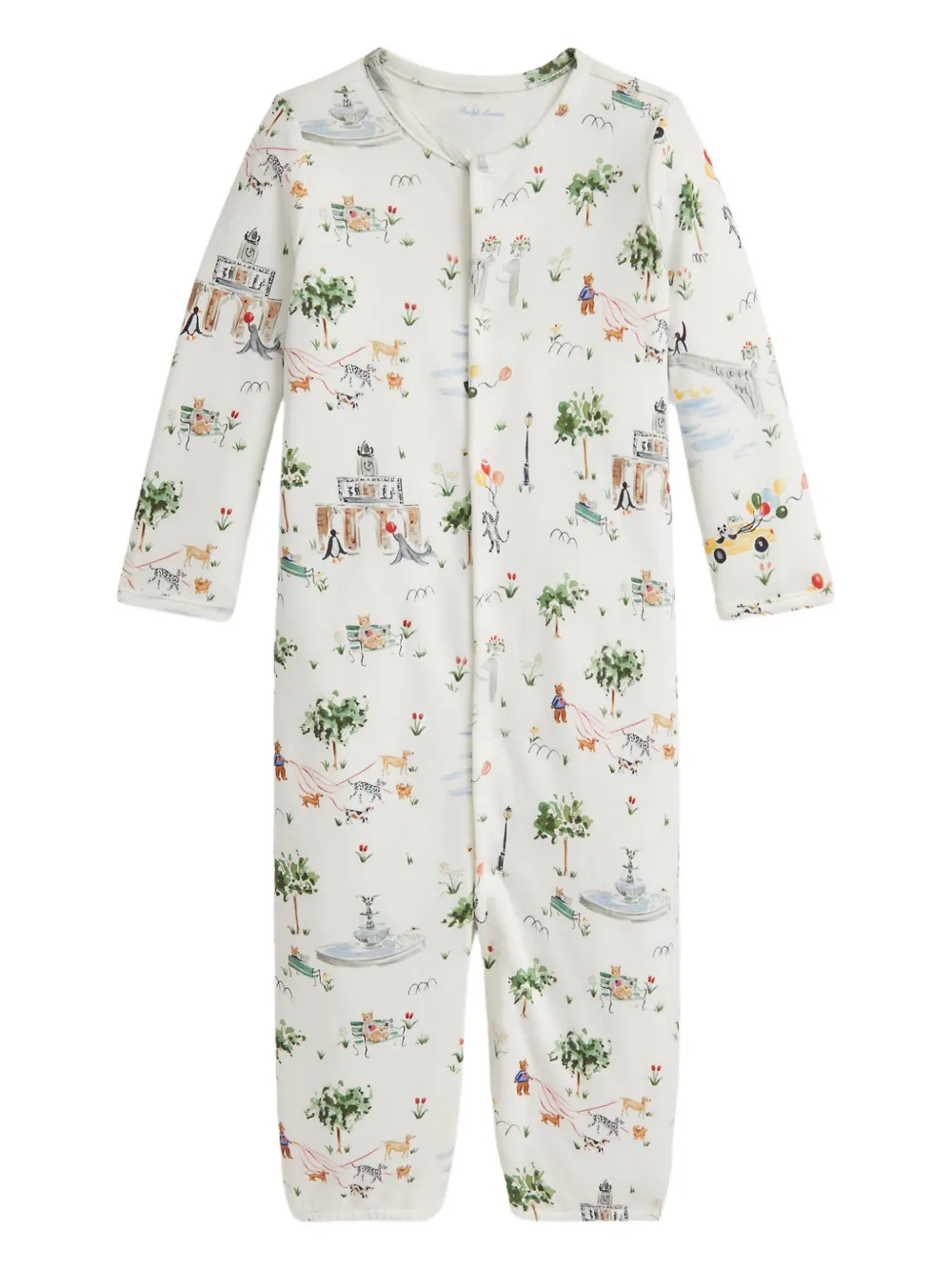 

Ромпер с принтом и длинными рукавами POLO RALPH LAUREN KIDS, белый