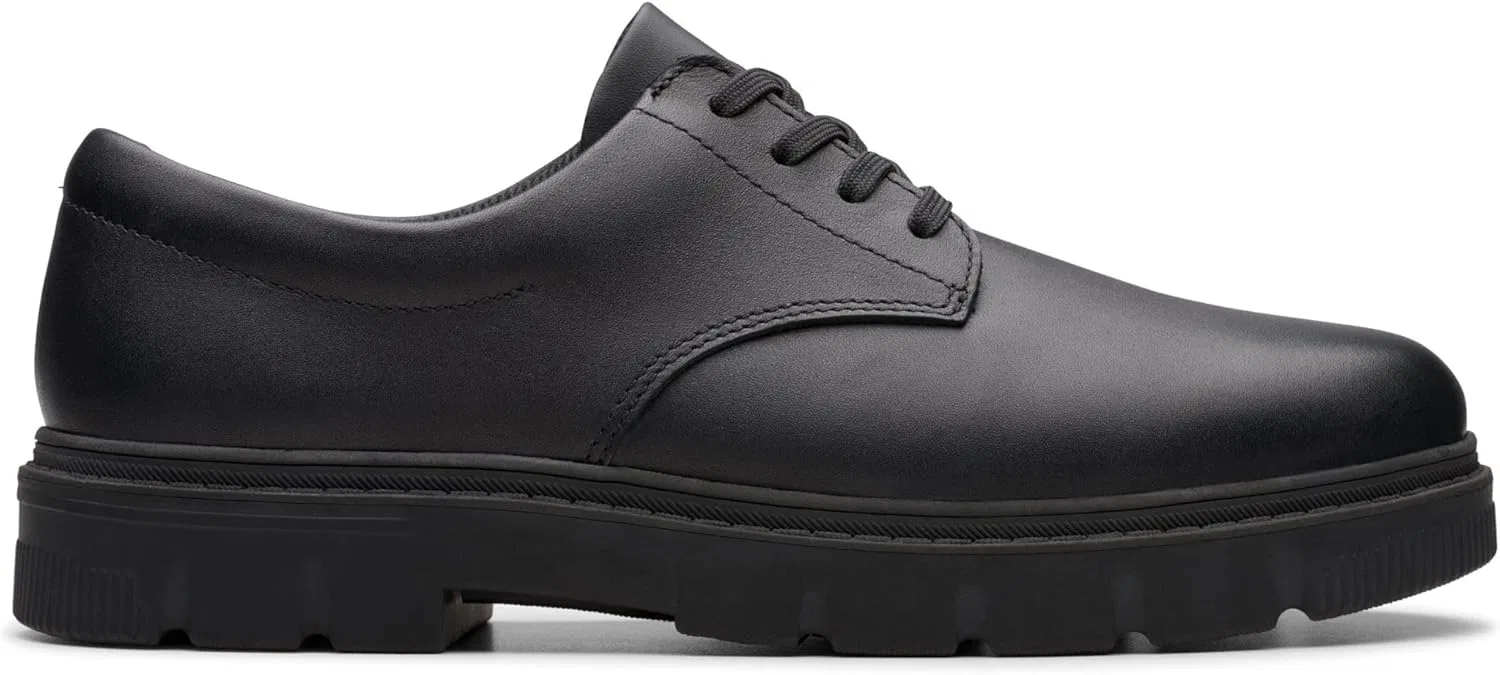 Детские оксфордские туфли Clarks Lorcam Loop Y, Black Leather