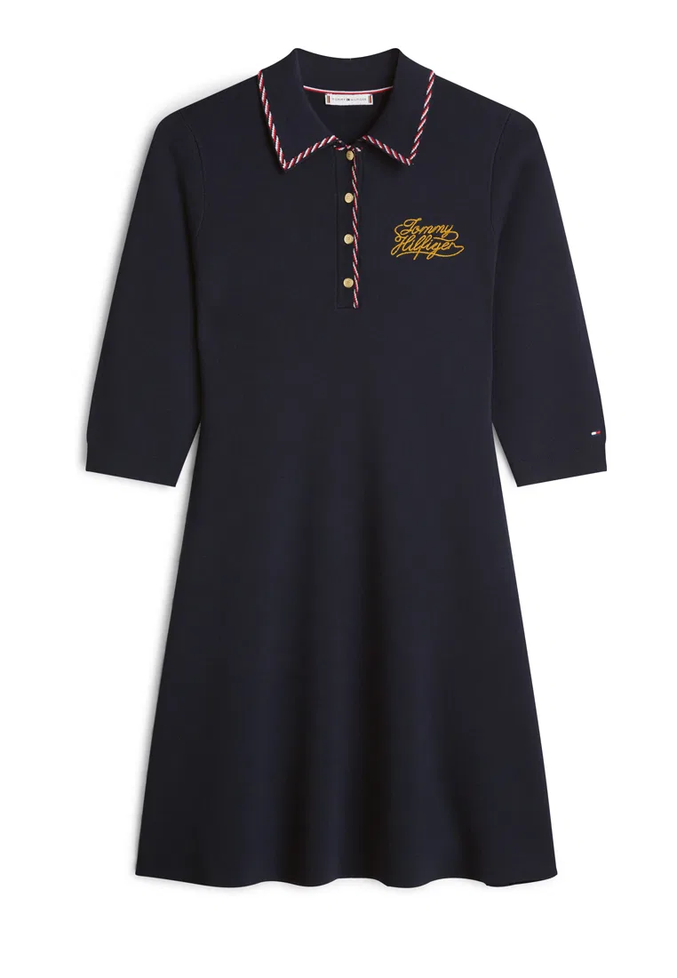 Платье-свитер, приталенное, Polo, TH Mainline Tommy Hilfiger, цвет Desert Sky — фото 3