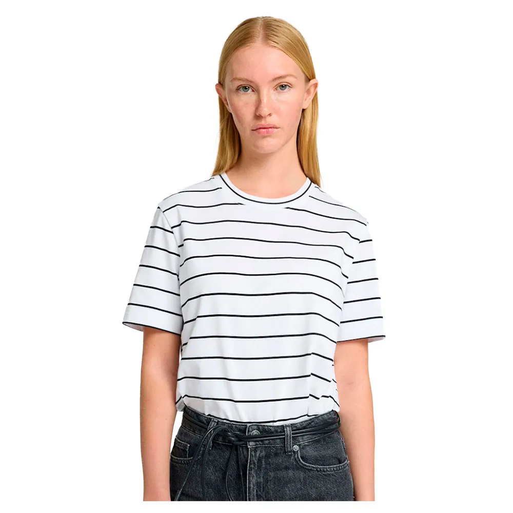 

Футболка с коротким рукавом Selected Essential Striped Boxy, белый
