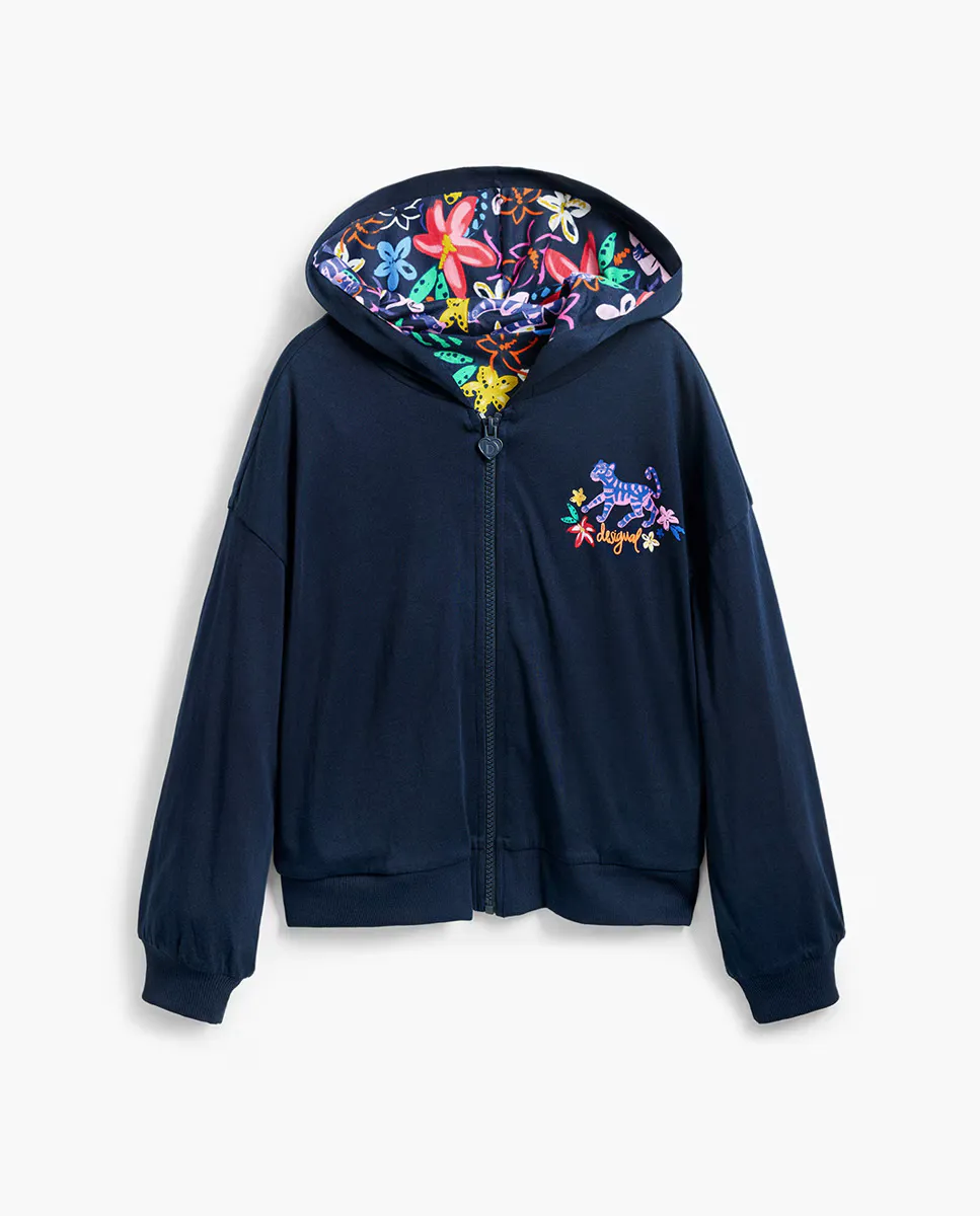 

Двусторонний свитшот для девочек Desigual, тёмно-синий